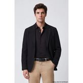 Network Slim Fit Siyah Diyagonal Desen Yün Mix Ceket