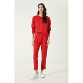 Network Stitch Detail Elastic Cuff Red Sweatpants - Kırmızı