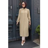Neva Style Düğmeli Camel Tesettür Tunik 41401C
