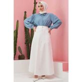 Neways 2195-denim Mevlana Etek Beyaz