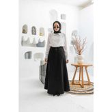 Neways 2195- Denim Mevlana Parçalı Etek Siyah