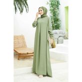 Neways 6482-MODAL A Pileli Elbise Haki - 38