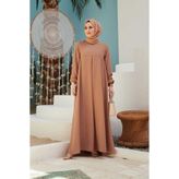 Neways 6482-ÖN TEK PİLELİ KREP ELBİSE Büsküvit