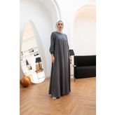 Neways 6482-Taşlı Elbise Gri