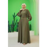 Neways 6583-Krep Elbise Haki