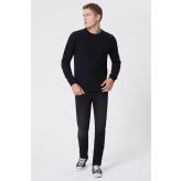 Newdwade Erkek O Yaka Sweatshirt Siyah