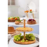 NEWNOW Bambu 2 Katlı Servis Tabağı, Bambu Sunumluk 2 Katlı
