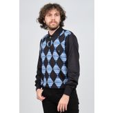 Neyir Erkek Polo Yaka Desenli Yün Kazak 1340106 Lacivert