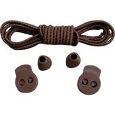 Neystore Yuvarlak, Akıllı, Kilitle, Tak-Bırak, Elastik Bot, Spor Ayakkabı Bağcığı, 100 Cm, 1 Çift - Kahve