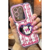 Nezih Case Vivo Y29 ile Uyumlu Premium Pembe Kedi ve Fiyonk Desenli Aynalı Telefon Kılıfı