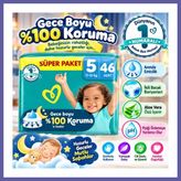 Nida Aktif Bebek Süper Paket Bebek Bezi 5 Beden 46 Adet Nıda