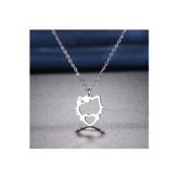 Nida Jewelry 925 Ayar Gümüş Hello Kitty Kalp Kolye