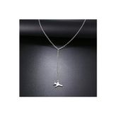 Nida Jewelry 925 Ayar Gümüş Uçak Kolye