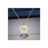 Nida Jewelry Kadın 925 Ayar Gümüş Hello Kitty Kalp Kolye