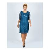 Nidya Moda 4009DP Petrol Kadın Elbise