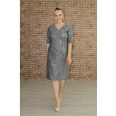 Nidya Moda 4009LS Siyah Simli Kaplama Dantel V Yaka Abiye Elbise