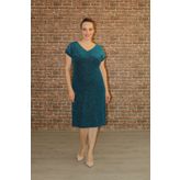 Nidya Moda 4035RP Simli Petrol Kadın Elbise