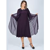 Nidya Moda 4037M Mürdüm Kadın Elbise