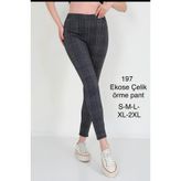 NightLove Dynamic 197 Ekose çelik örme kombin pantolon tayt