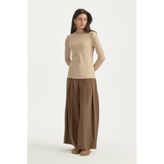 Nihan Basic Örme rayon karışımlı Bluz - Bej