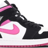 Nike Air Jordan 1 Mıd Siyah/Pembe Sneaker Kadın Ayakkabı