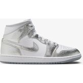Nike Basketbol Ayakkabı Air Jordan 1 Mid Se 'metallic Silver' (W) Tekstil Dış Materyal - Gümüş