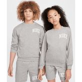 Nike HJ3144-063 Gri Sportswear Club French Terry Crew-Neck Çocuk Sweatshirt