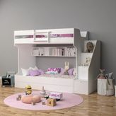 Nil Kitaplıklı Yavrulu Ranza Mdf - Beyaz - 100 x 100 cm