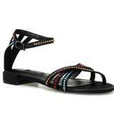 Nine West Nedan 3FX Siyah Kadın Düz Sandalet