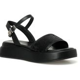 Nine West Welna2 Siyah 4FX Kalın Taban Kadın Sandalet