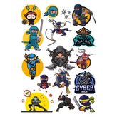 Ninja Sticker Set-2 15 Parça Telefon, Tablet, Defter, Laptop Sticker