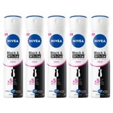 Nivea Black&White Invisible Clear 5x150 ml Kadın Sprey Deodorant