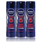 Nivea Dry İmpact Sprey 3x150 ml Erkek Deodorant