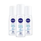 Nivea Fresh Natural 3x75 ml Kadın Sprey Deodorant