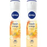 Nivea Fresh Orange 2x150 ml Kadın Sprey Deodorant