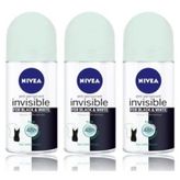 Nivea Invisible Black & White 3x50 ml Kadın Roll-on