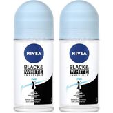 Nivea Invisible Black & White Pure 2x50 ML Kadın Roll-On Deodorant