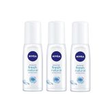 NIVEA Kadın Pump Sprey Deodorant Fresh Natural 3x Adet