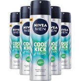 Nivea Men Cool Kick Fresh 5x150 ml Erkek Sprey Deodorant