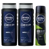 Nivea Men Deep Dimension 500 ml Duş Jeli ve Deep Dimension Amazonia 150 ml Erkek Sprey Deodorant