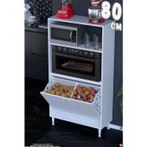 Nixa 80 cm Çok Amaçlı Mutfak Banyo Kiler Dolabı - Sepetli Mikrodalga ve Fırın Bölmeli 80x150x32 cm
