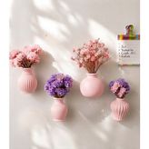 No12 4'lü Mini Vazo Buzdolabı Magnet Seti - Pembe