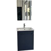 Noce Banyo Dolabı Aynalı Cnc Işlemeli Membran Kapaklı 55 cm - Mavi