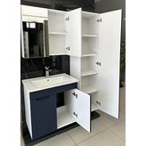Noce Banyo Dolabı Aynalı Cnc Işlemeli Membran Kapaklı 65 cm - Mavi