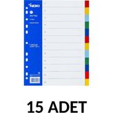 Noki 15 Adet Renkli Ayraç Seperator A4 Ölçülerinde Kolay Kullanım İçin
