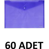 Noki 60 Adet Şeffaf A4 Çıtçıtlı Dosya Zarf Dosya Mor