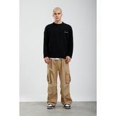 Nomarc Erkek Triko Kazak Siyah Oversize Peluş