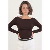 Nordmende Kadın Kayık Yaka Uzun Kollu Premium Soft Bluz