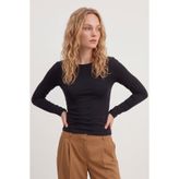 Nordmende Kadın Sıfır Yaka Uzun Kollu Premium Soft Bluz