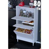 Nore 80 cm İki Kapaklı Çift Sepetli Çok Amaçlı Kiler Dolabı Mutfak Banyo Düzenleyici 80x150x32 cm
